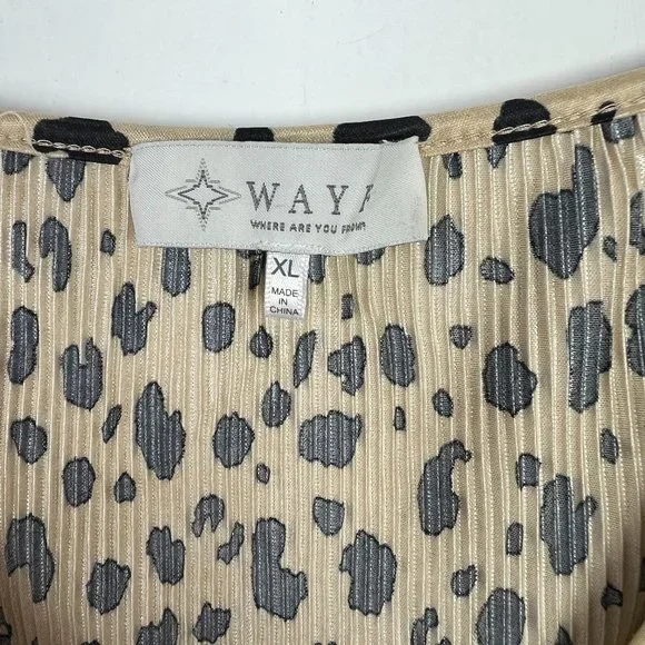 WAYF Surplice Ribbed Cheetah Print Bodysuit SleevelessSize XL EUC L2443 - Picture 4 of 10